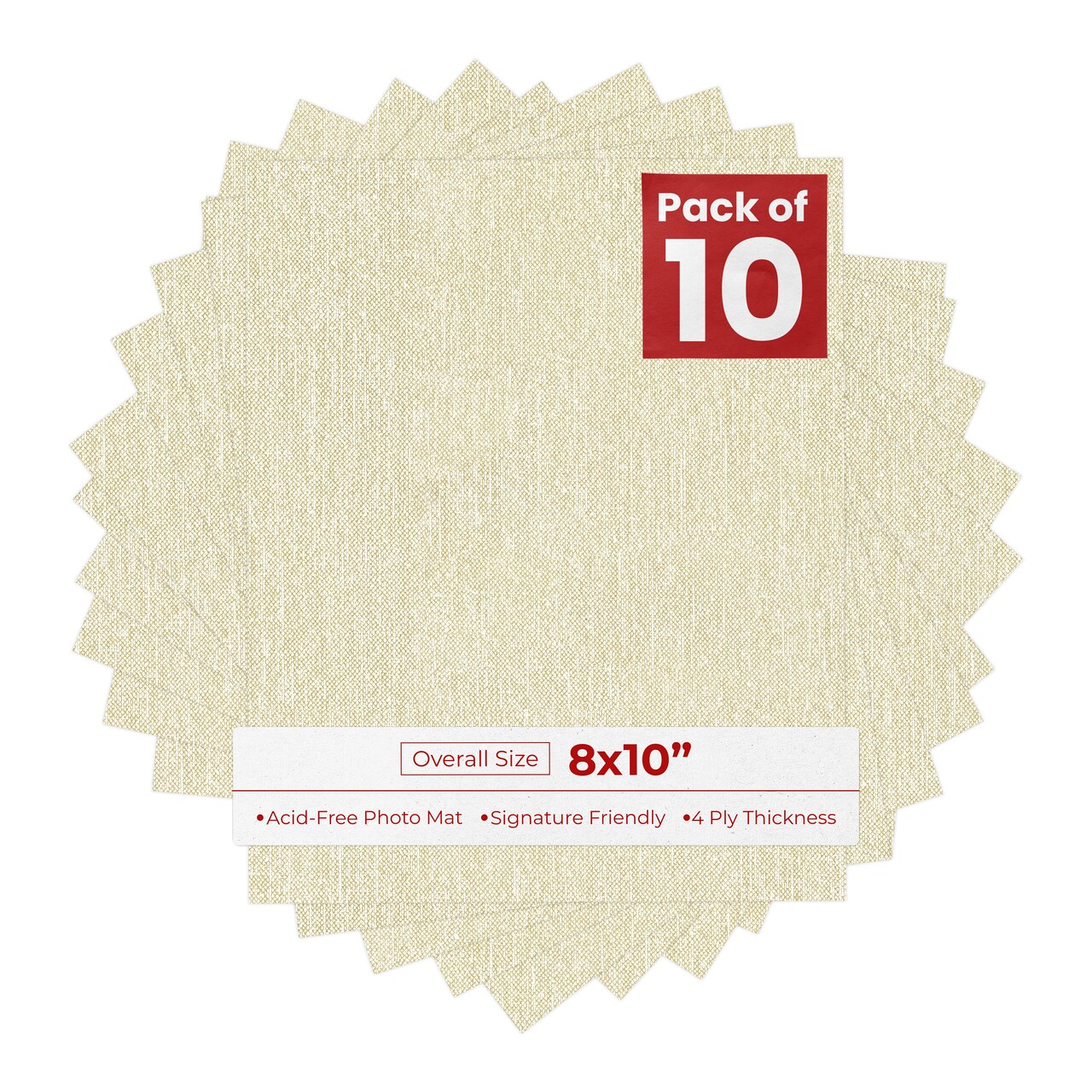 Off White Canvas 8x10 Uncut Mat Board - Blank Sheets, No Opening